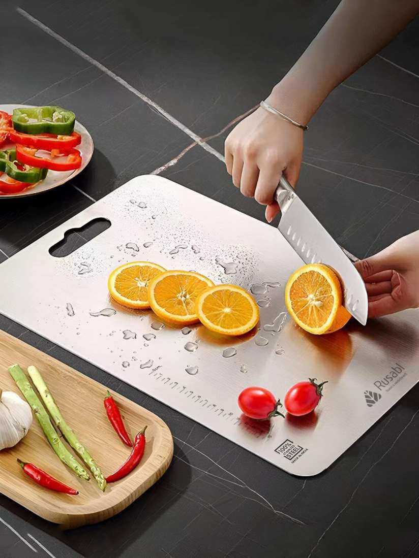 Stainless Steel Chopping And Cutting Board With Easy Carry Handle 1.5mm Thickness. 60%Offer
